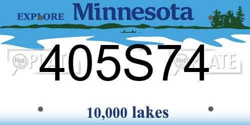 405S74 Minnesota License Plate