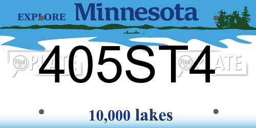 405ST4 Minnesota License Plate