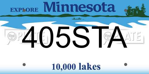 405STA Minnesota License Plate