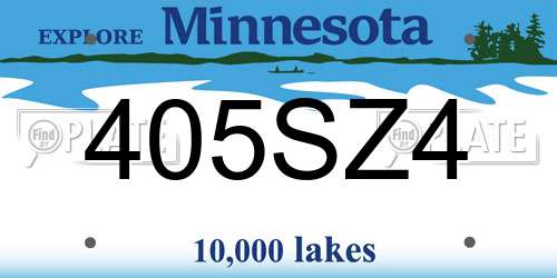 405SZ4 Minnesota License Plate