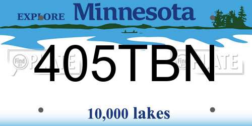 405TBN Minnesota License Plate