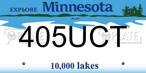 405UCT Minnesota License Plate