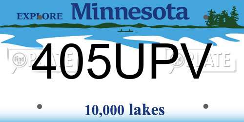 405UPV Minnesota License Plate