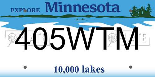 405WTM Minnesota License Plate