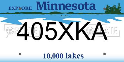 405XKA Minnesota License Plate