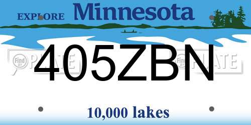 405ZBN Minnesota License Plate