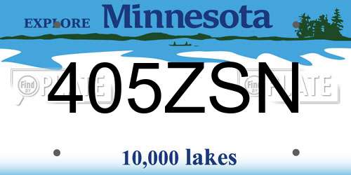 405ZSN Minnesota License Plate