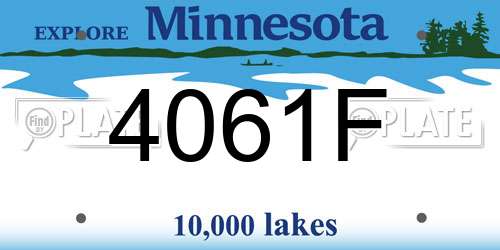 4061F Minnesota License Plate
