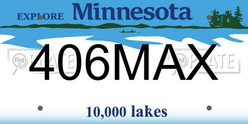 406MAX Minnesota License Plate