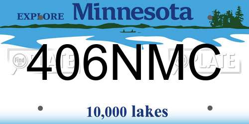 406NMC Minnesota License Plate