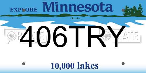 406TRY Minnesota License Plate