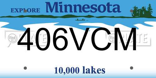 406VCM Minnesota License Plate