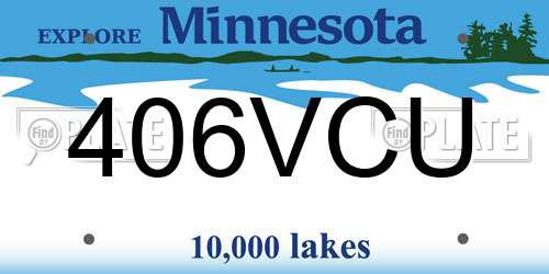 406VCU Minnesota License Plate