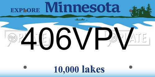 406VPV Minnesota License Plate