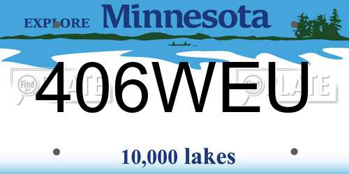 406WEU Minnesota License Plate