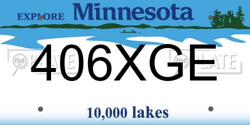 406XGE Minnesota License Plate