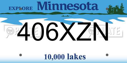 406XZN Minnesota License Plate
