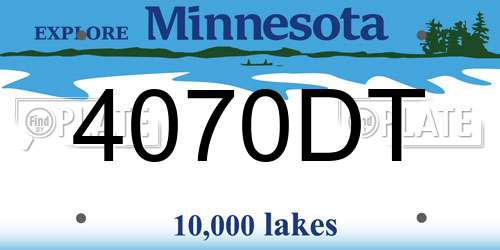 4070DT Minnesota License Plate