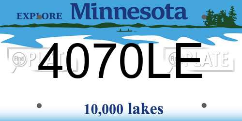 4070LE Minnesota License Plate