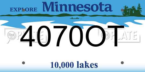 4070OT Minnesota License Plate