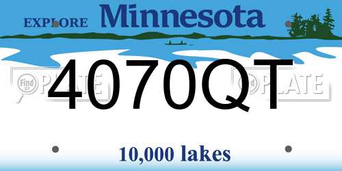 4070QT Minnesota License Plate