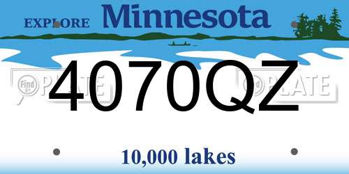 4070QZ Minnesota License Plate