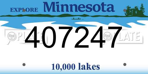 407247 Minnesota License Plate