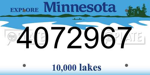 4072967 Minnesota License Plate