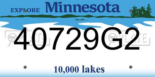40729G2 Minnesota License Plate