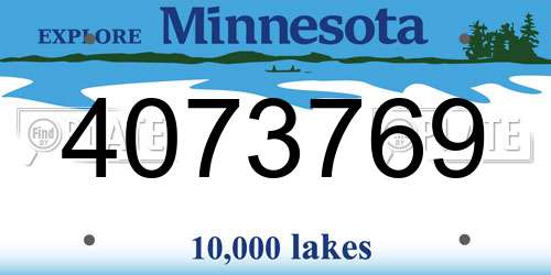4073769 Minnesota License Plate