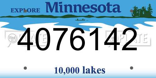 4076142 Minnesota License Plate