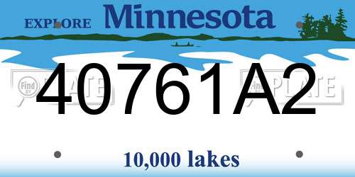 40761A2 Minnesota License Plate