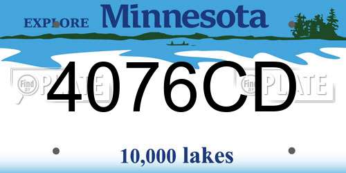 4076CD Minnesota License Plate