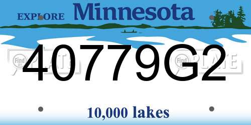 40779G2 Minnesota License Plate