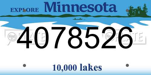 4078526 Minnesota License Plate