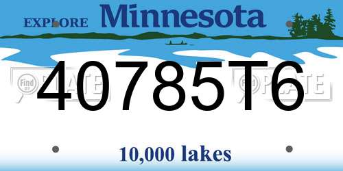 40785T6 Minnesota License Plate