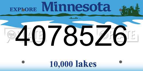 40785Z6 Minnesota License Plate