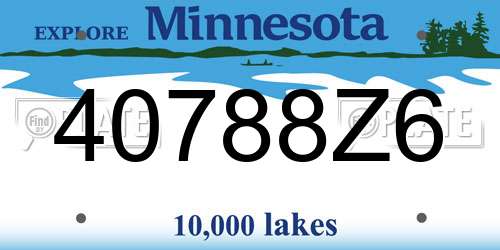 40788Z6 Minnesota License Plate