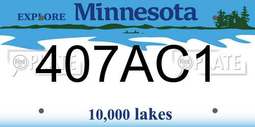 407AC1 Minnesota License Plate