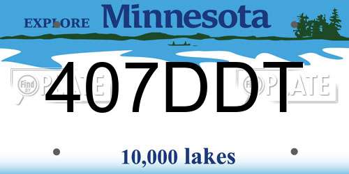 407DDT Minnesota License Plate