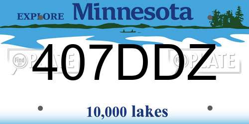 407DDZ Minnesota License Plate