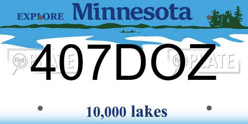 407DOZ Minnesota License Plate