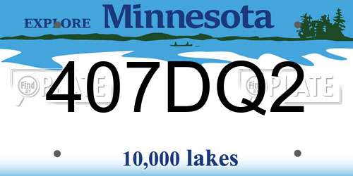 407DQ2 Minnesota License Plate