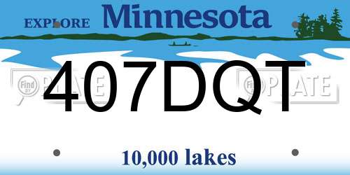 407DQT Minnesota License Plate