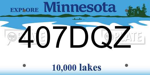407DQZ Minnesota License Plate