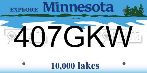 407GKW Minnesota License Plate