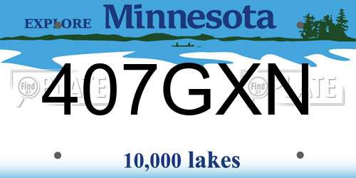 407GXN Minnesota License Plate
