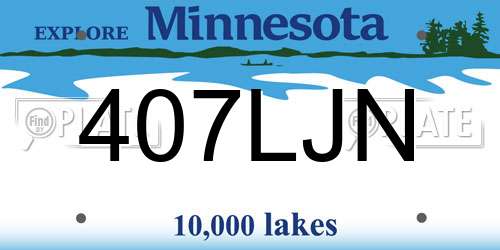 407LJN Minnesota License Plate