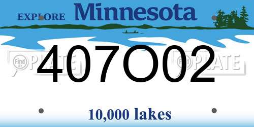 407O02 Minnesota License Plate