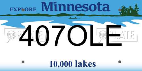 407OLE Minnesota License Plate